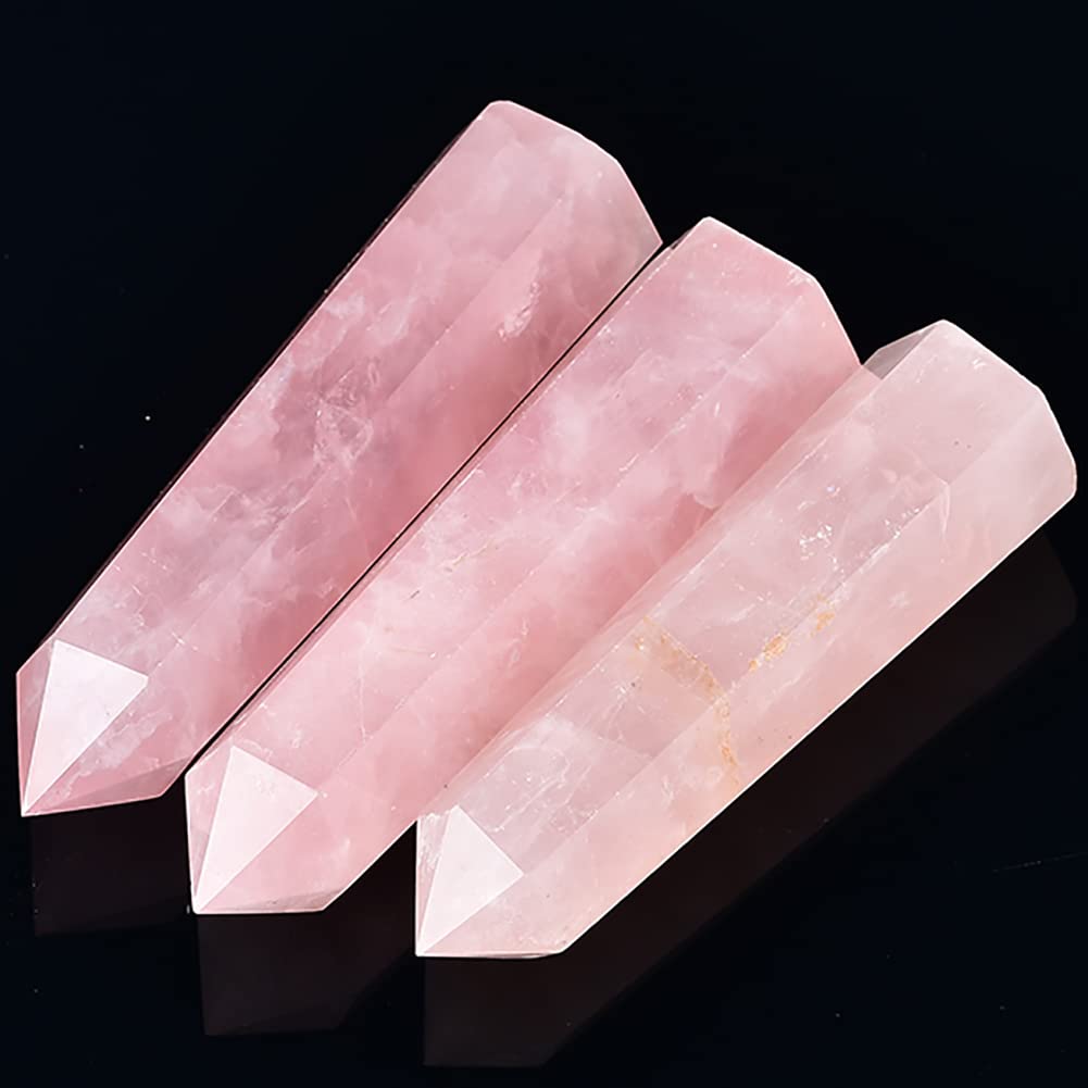 FZBHRO rose quartz obelisk supports yoga, meditation, and chakra balancing