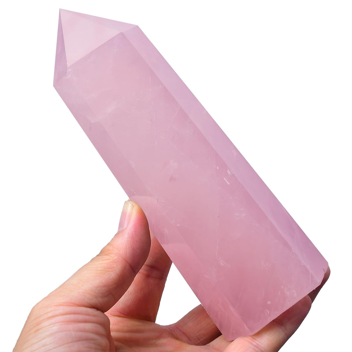 FZBHRO rose quartz tower closeup for meditation ambiance