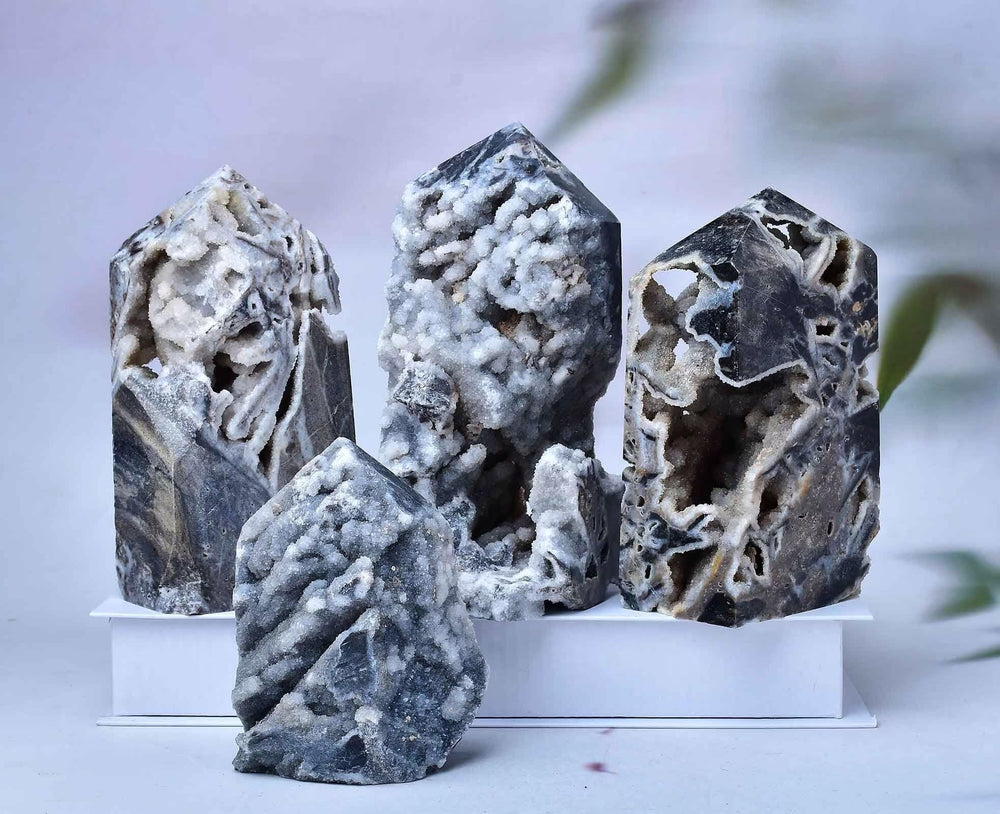 FZBHRO sphalerite geode tower gift idea for crystal beginners.