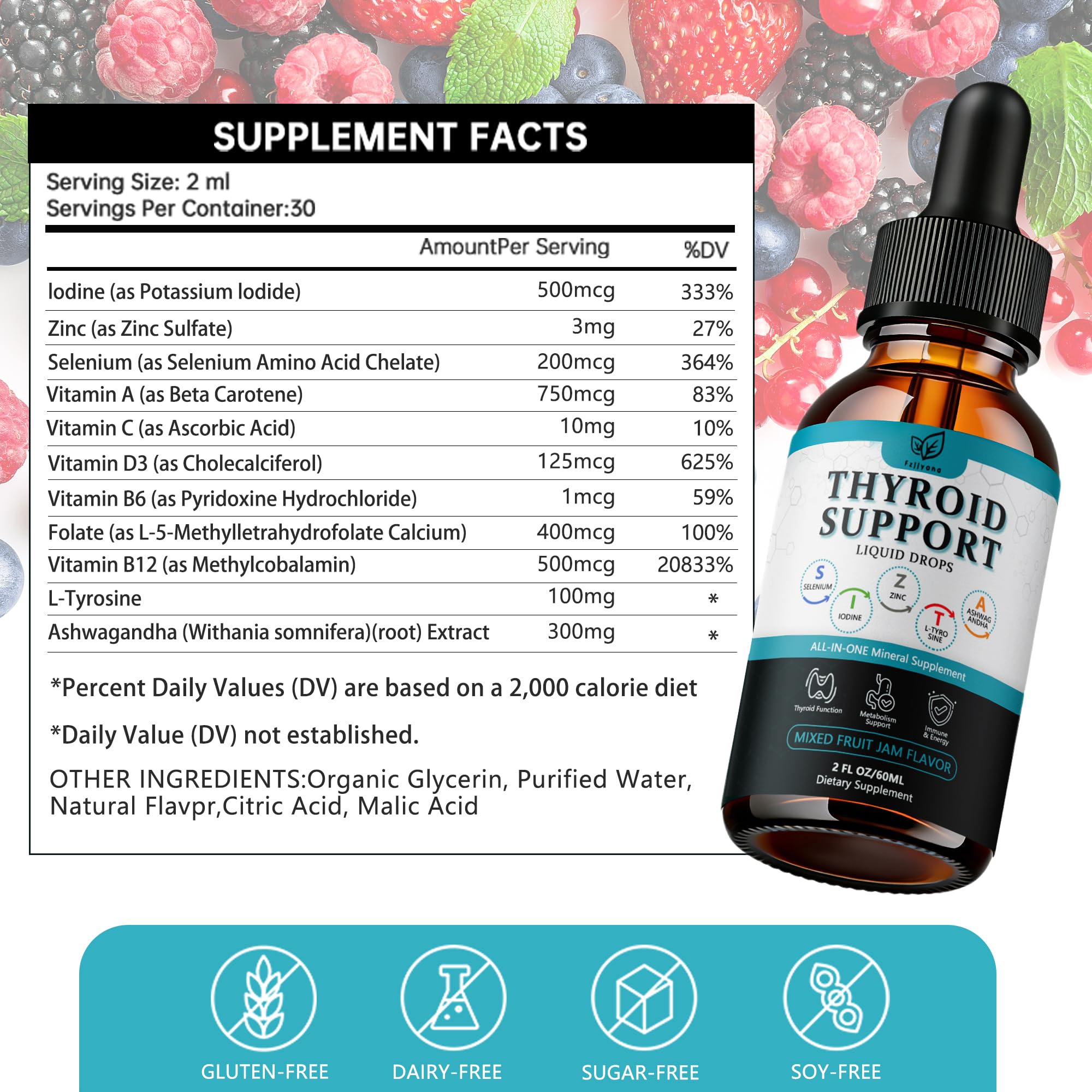 Fzjjyana Thyroid Drops on morning routine for sustained focus