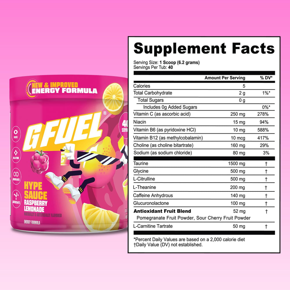 G Fuel Hype Sauce 2.0 pre-game-setup illustrating energy boost for competition