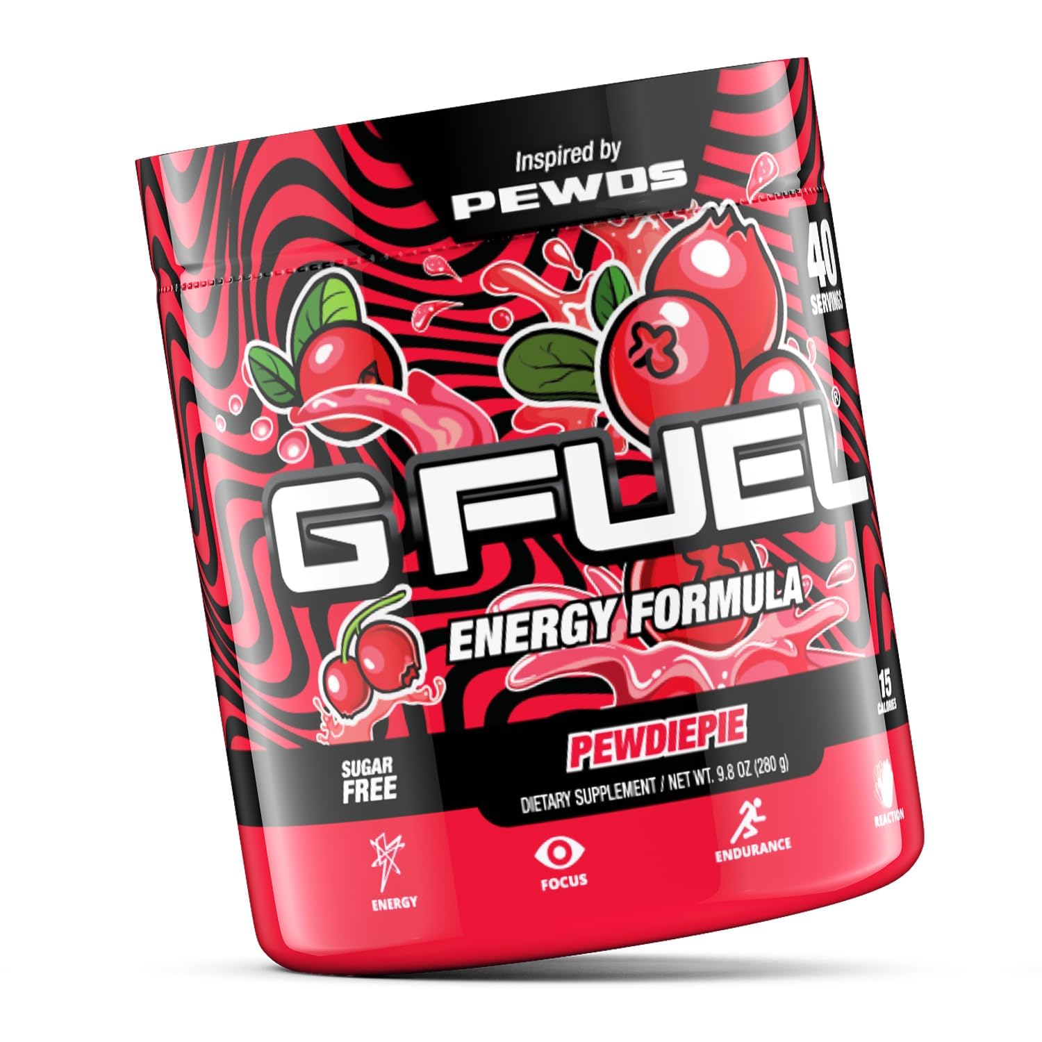 Nutrition panel on G Fuel PewDiePie packaging for informed choices.