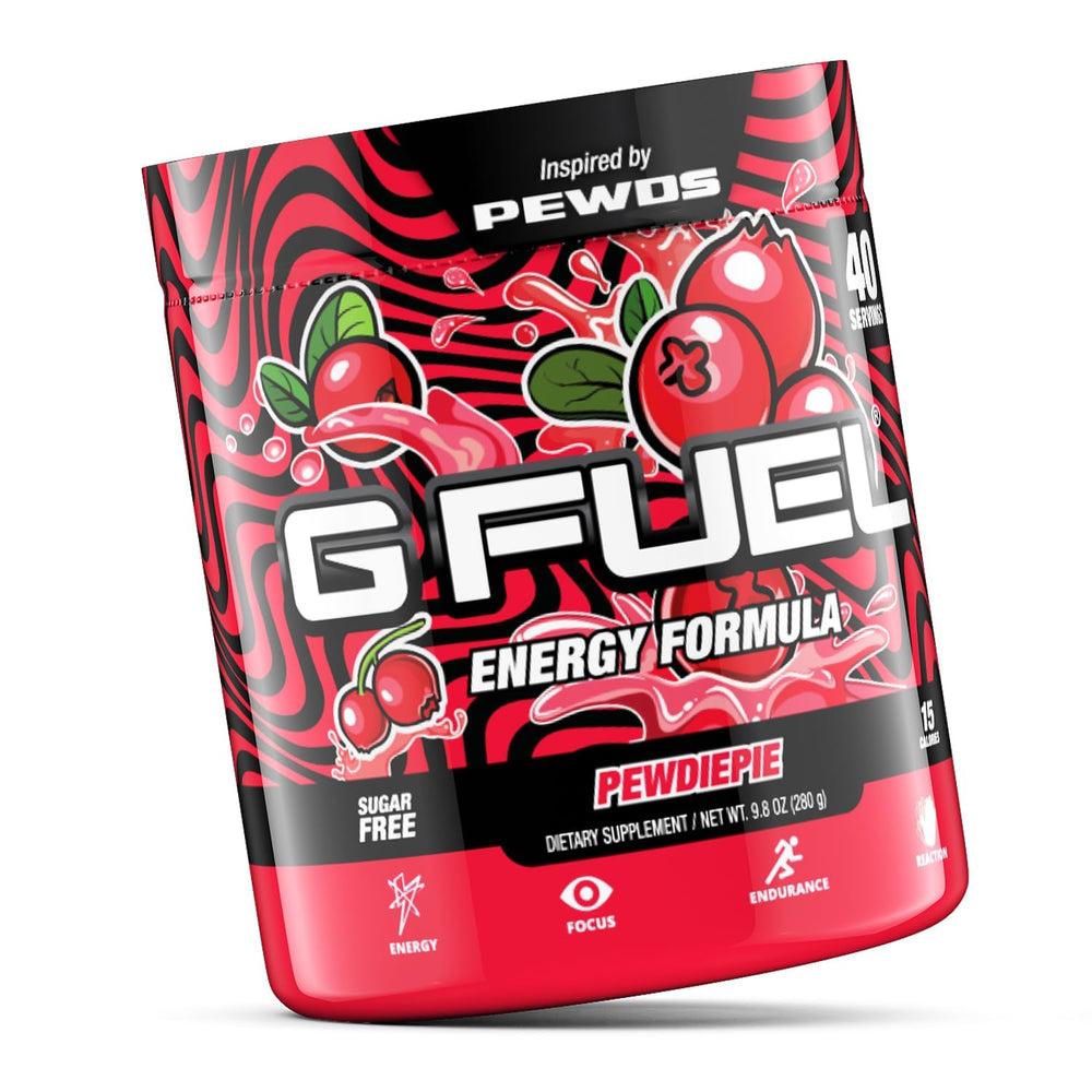 Nutrition panel on G Fuel PewDiePie packaging for informed choices.