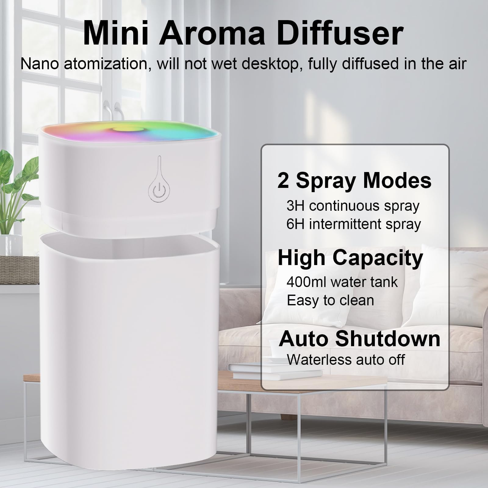 G-RECREATER USB-powered diffuser for easy desk or nightstand setup