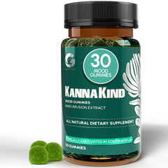 G1 NUTRITION KannaKind mood gummies lemon lime bottle for quick mood balance.
