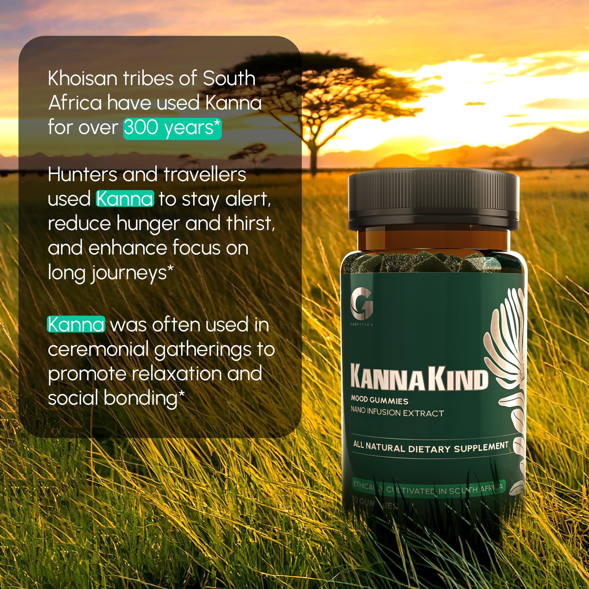 G1 NUTRITION KannaKind bottle on shelf ready for daily mood support.