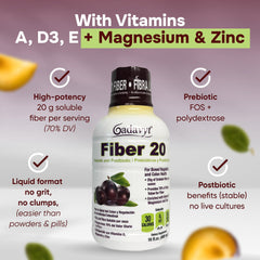 GADAVYT Fiber 20 pour-glass demonstrates easy, smooth fiber beverage for regularity.