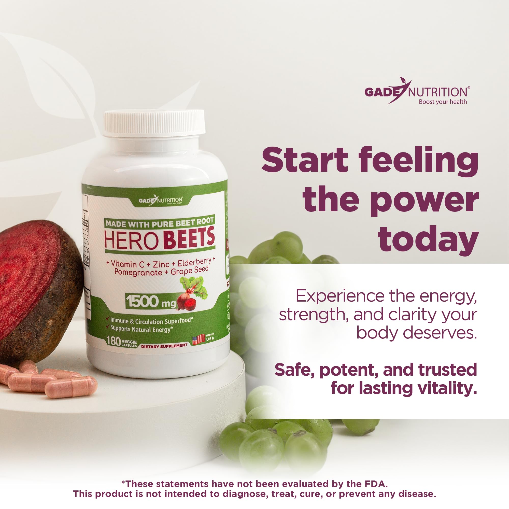 Gade Nutrition Hero Beets vitamin C and zinc boost daily resilience