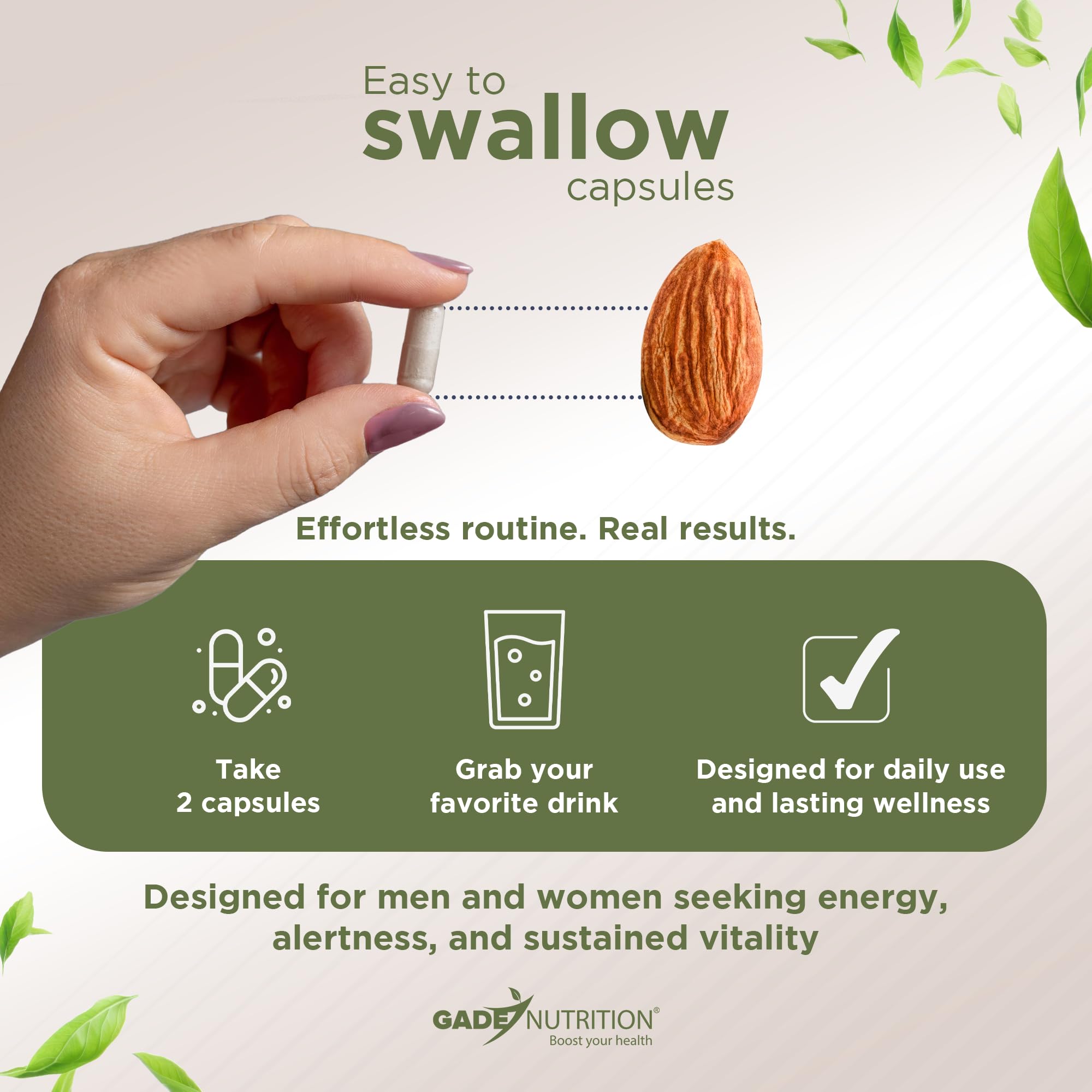 GADE NUTRITION Panax Ginseng capsules promote sustained energy