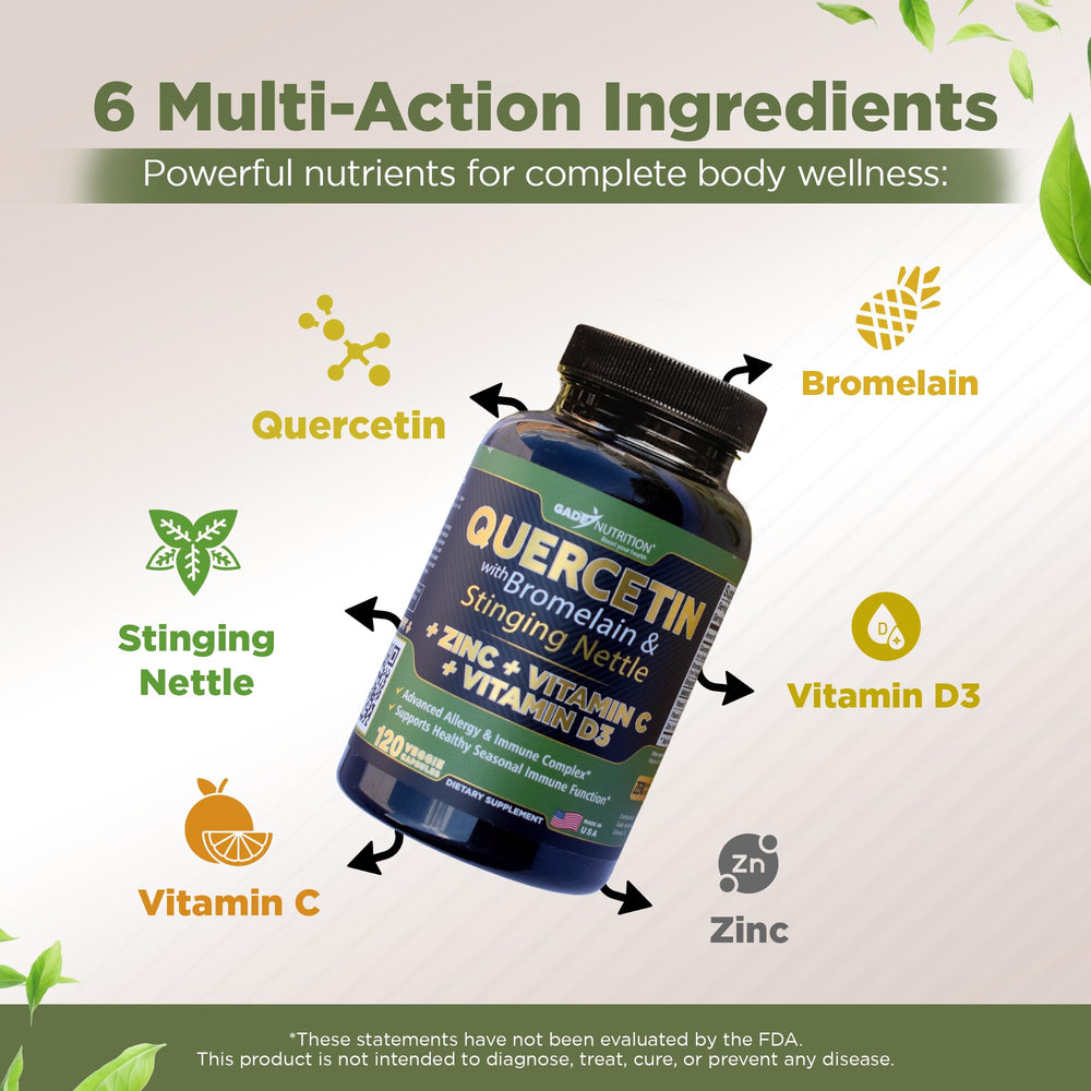 GADE Nutrition Quercetin bottle label close-up highlighting ingredients