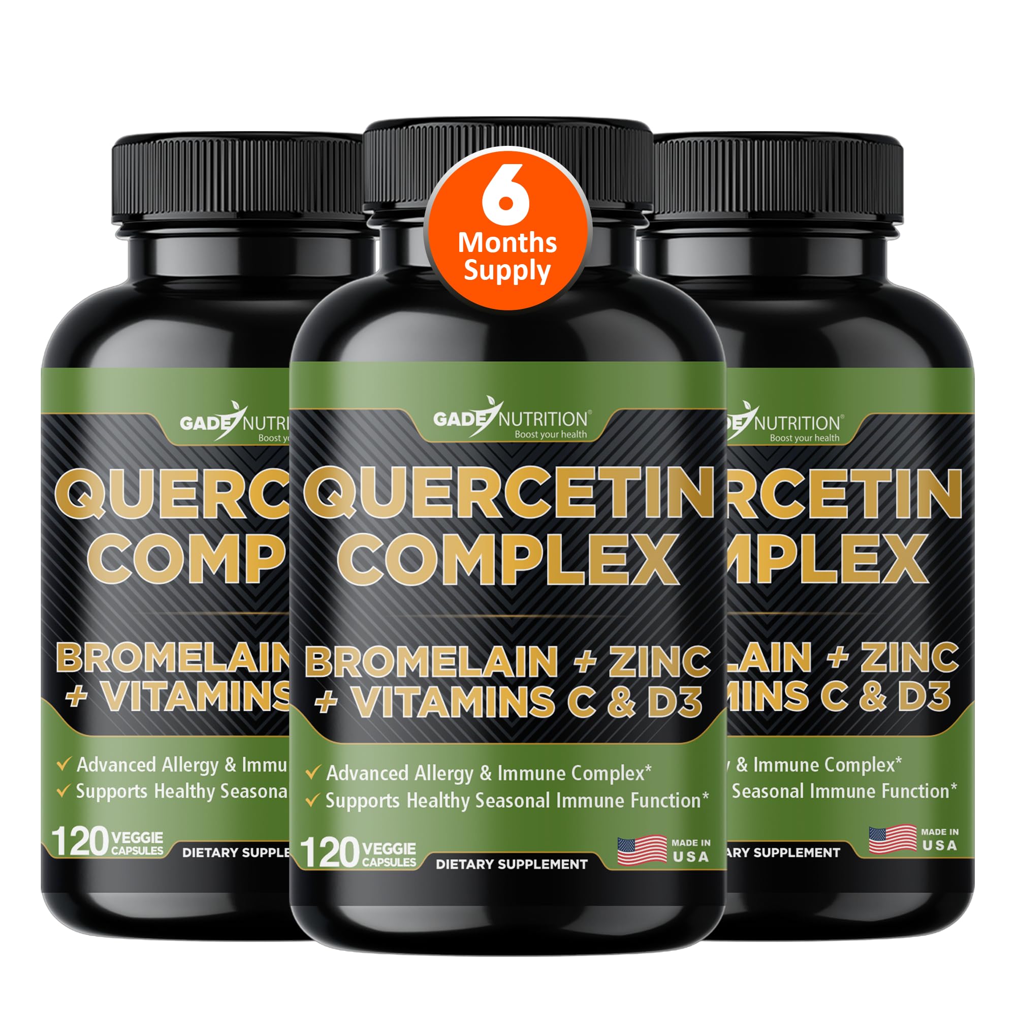GADE NUTRITION quercetin bottle for daily immune support