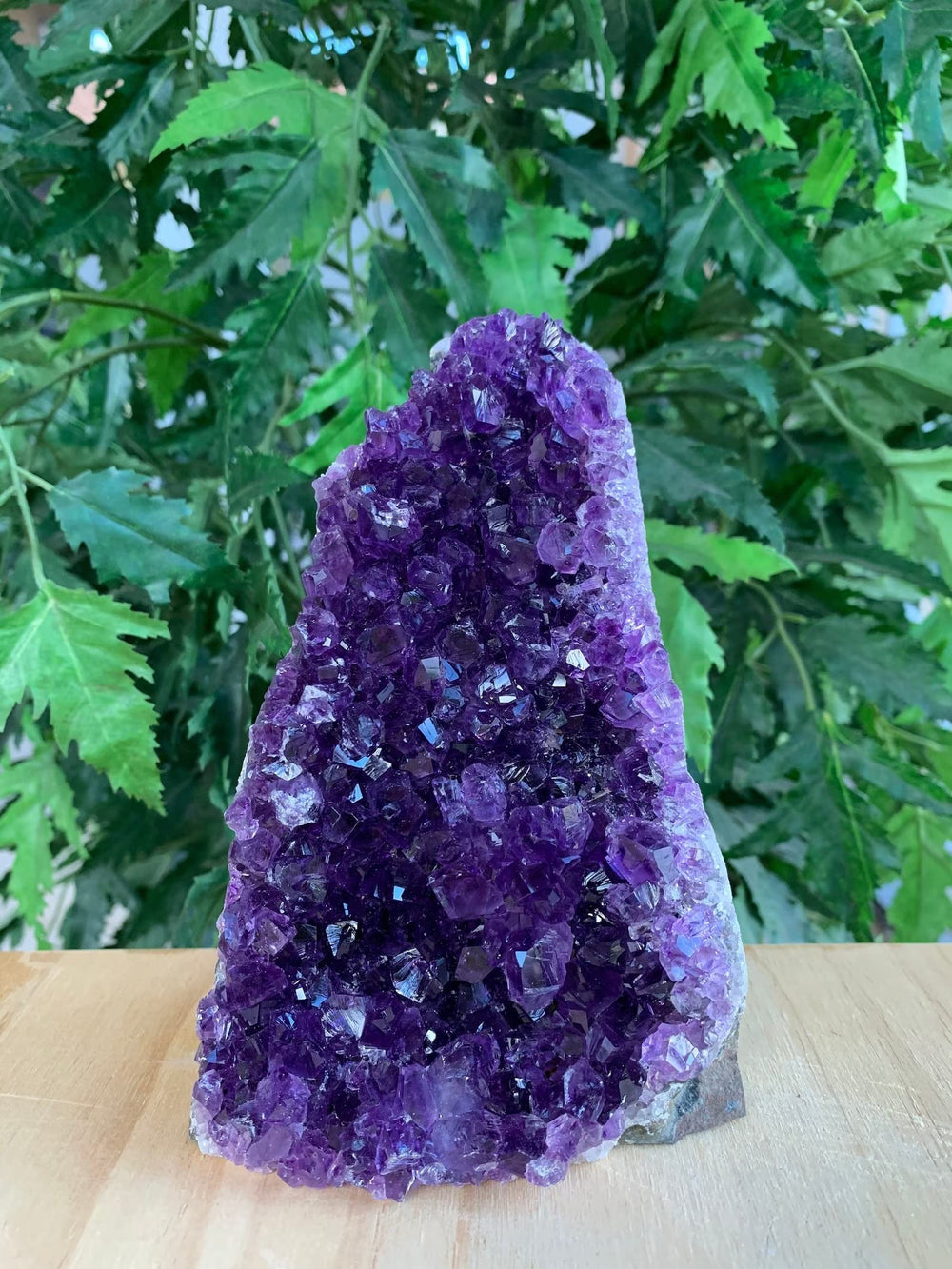 GAF TREASURES amethyst cathedral specimen enhances decor with geologic texture and aura