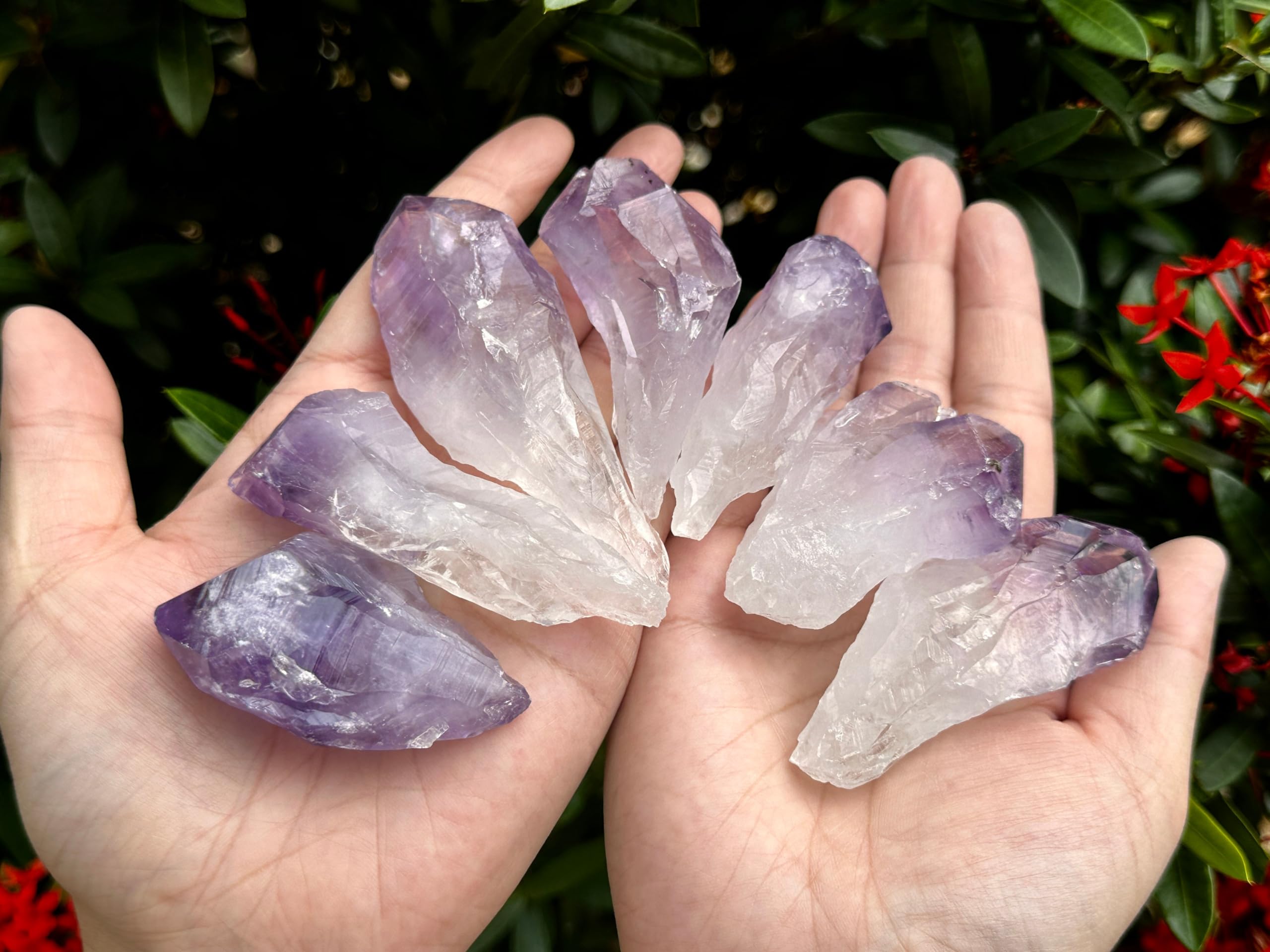 GAF TREASURES amethyst points for grid work and balance during sessions.