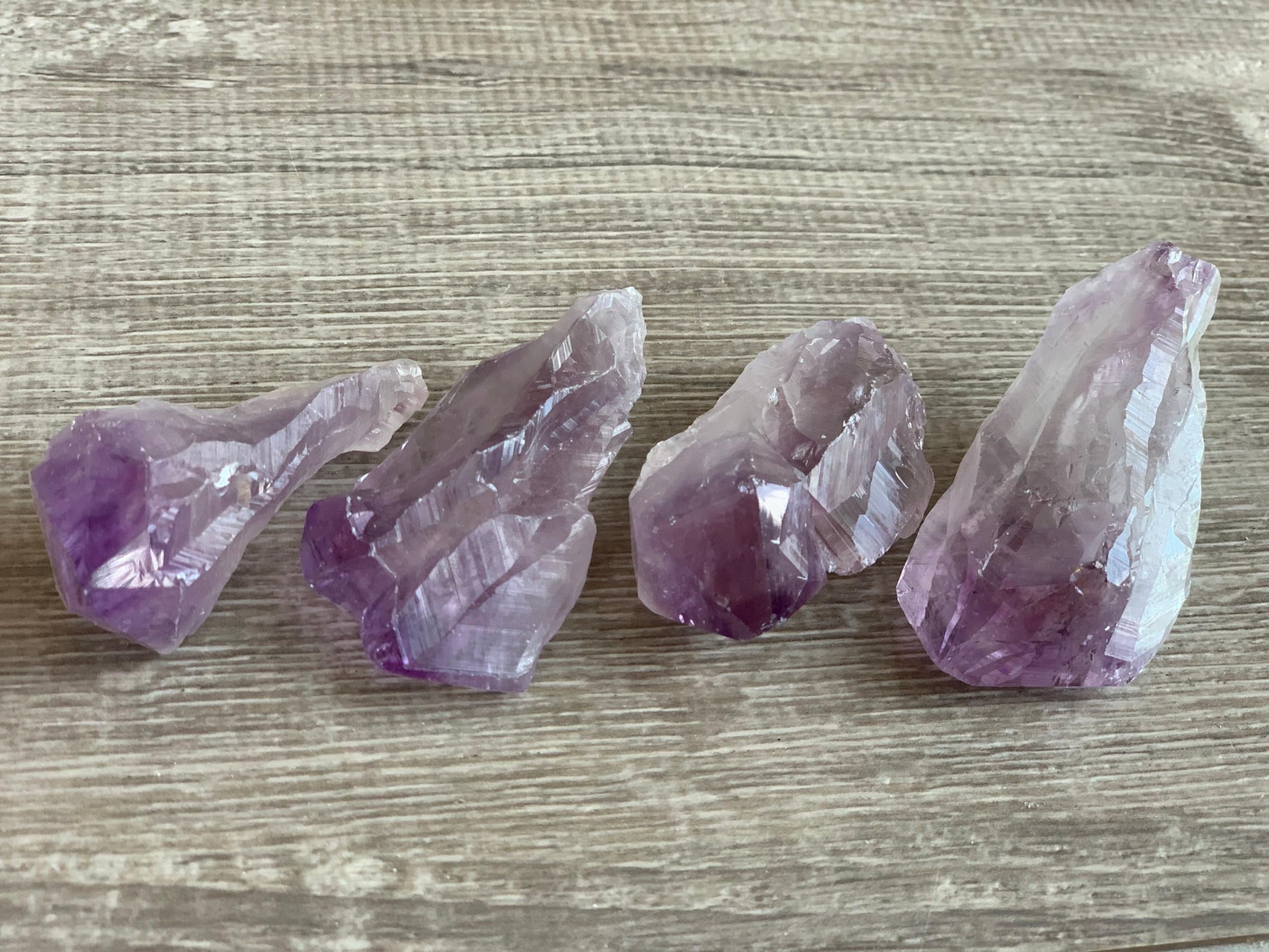 GAF TREASURES amethyst points vary in color and shape, unique natural charm.