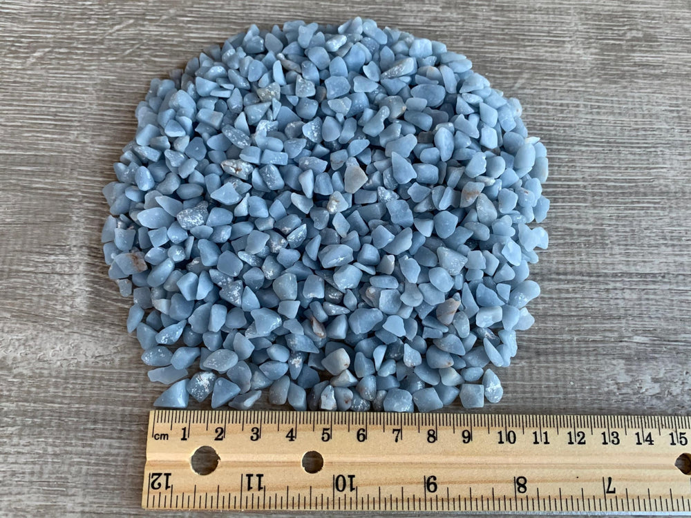 Angelite Chips with semi-tumbled edges from GAF TREASURES for crafting
