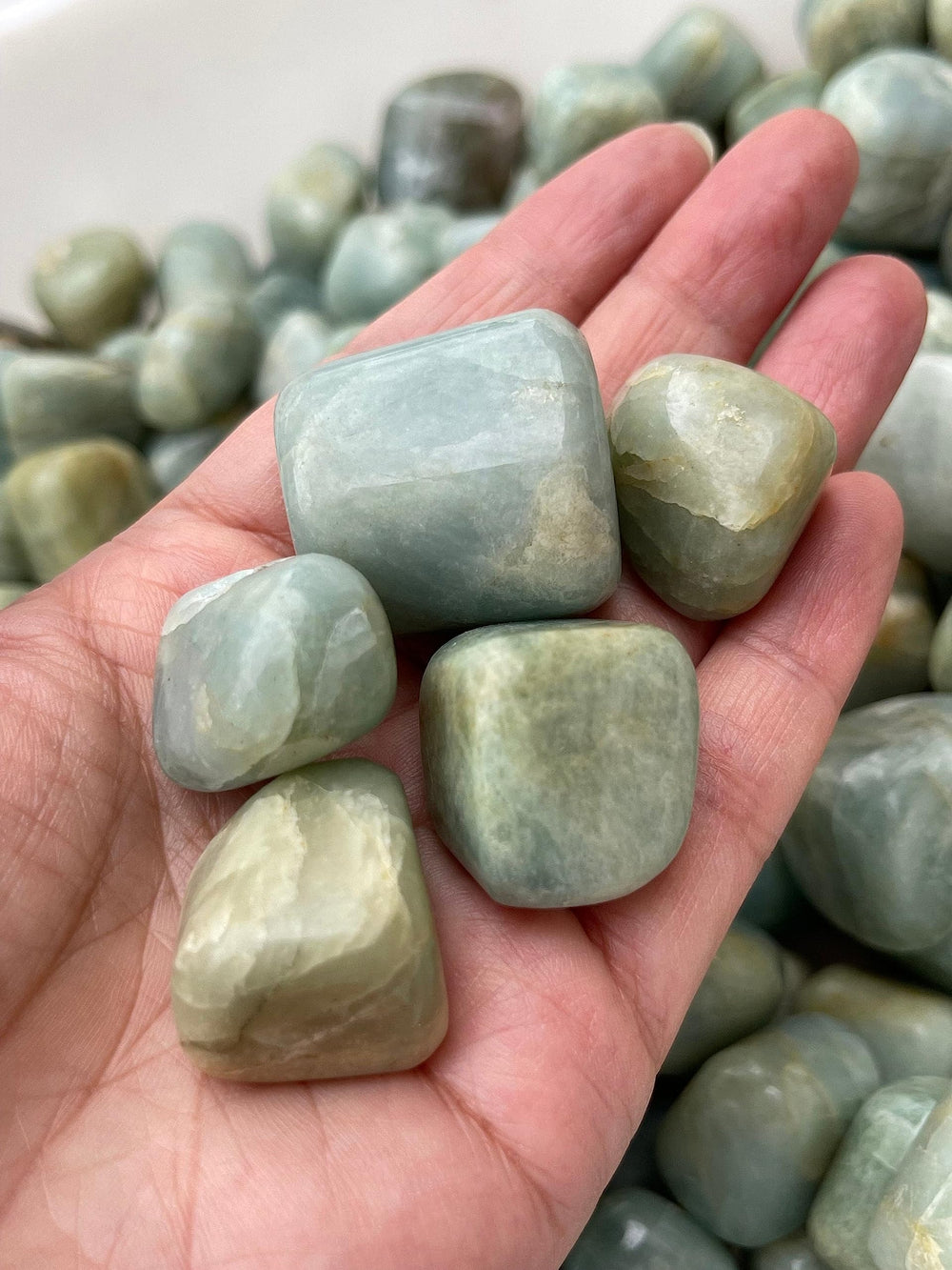 GAF TREASURES aquamarine used in Reiki and meditation for grounding balance.