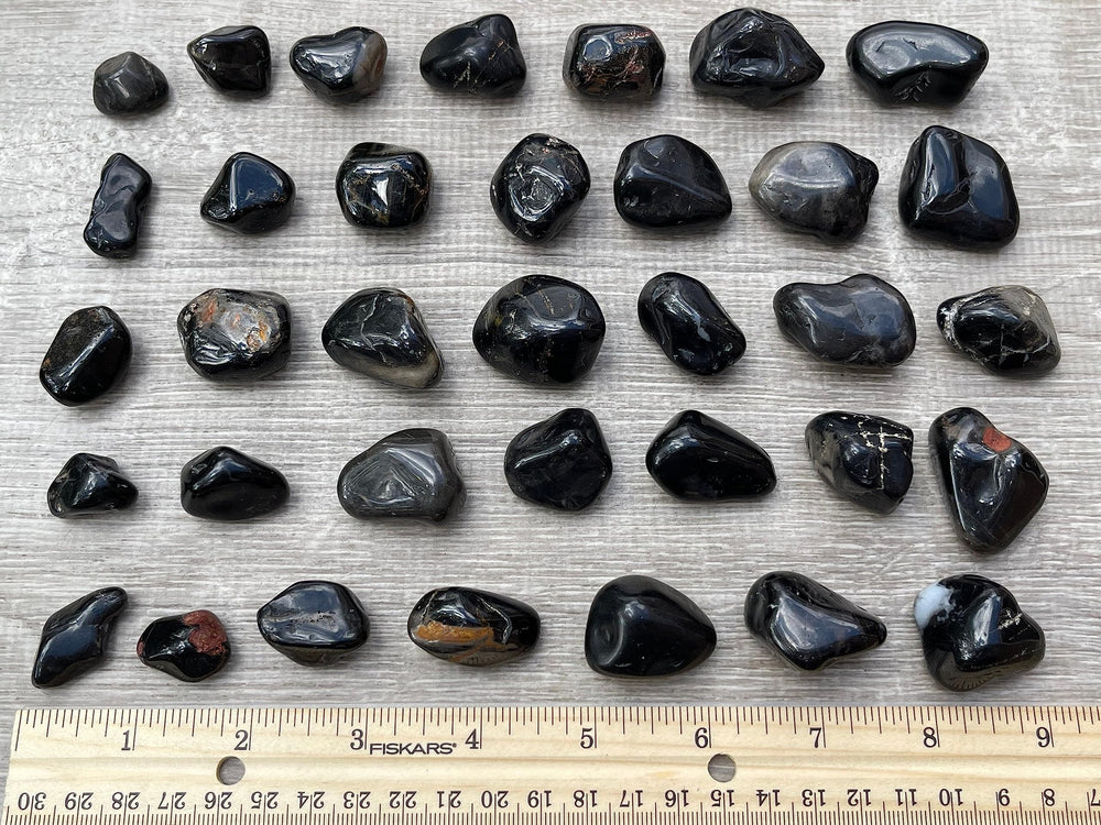 Crystal grid-ready GAF TREASURES Black Onyx stones for energy layout