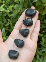 GAF TREASURES Black Tourmaline tumbled stones set for grounding and protection.