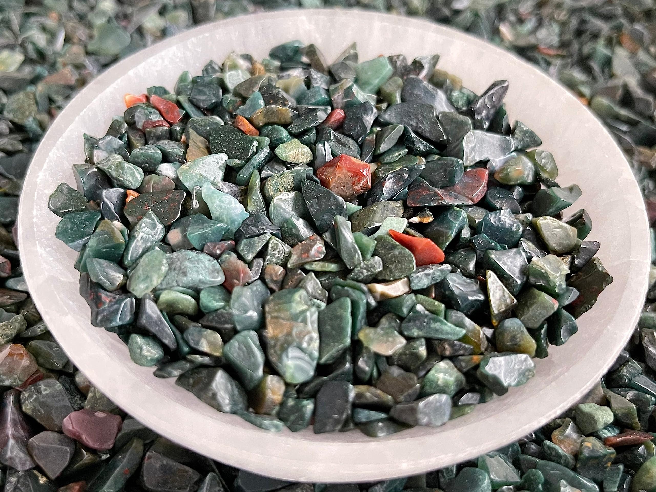 GAF TREASURES Bloodstone Chips: bulk 2lb option for hobbyists and classrooms