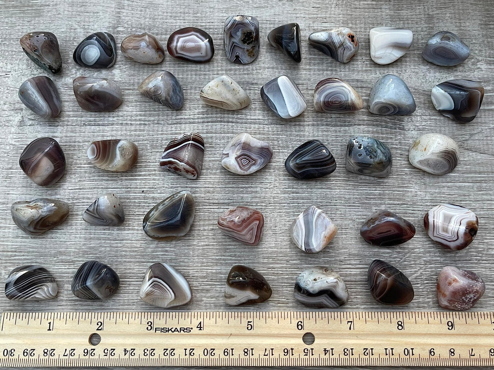 GAF TREASURES Botswana Agate pocket stones ideal for on-the-go grounding.