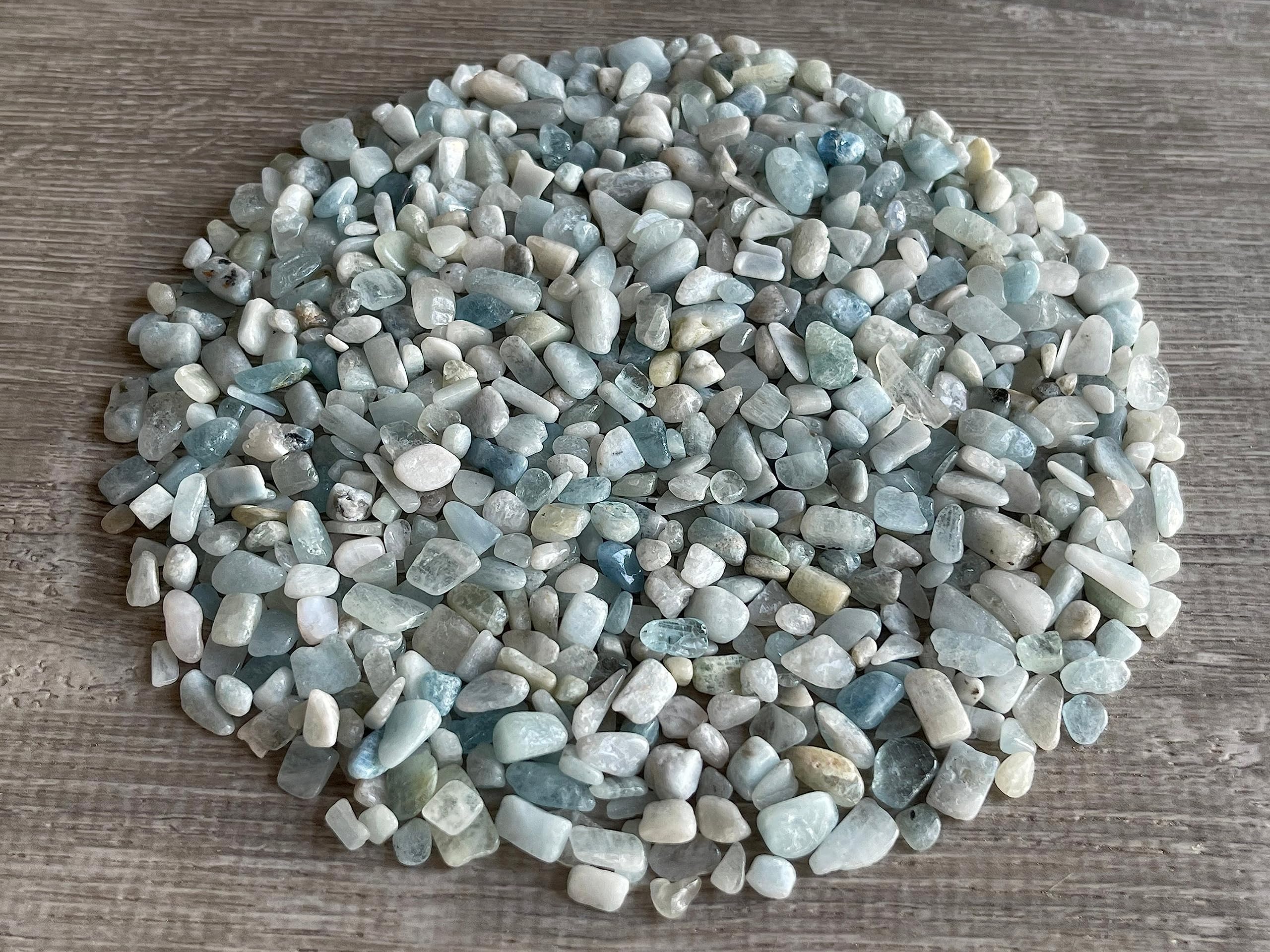 GAF Treasures bulk aquamarine chips 1/8 to 10 lbs for DIY projects.