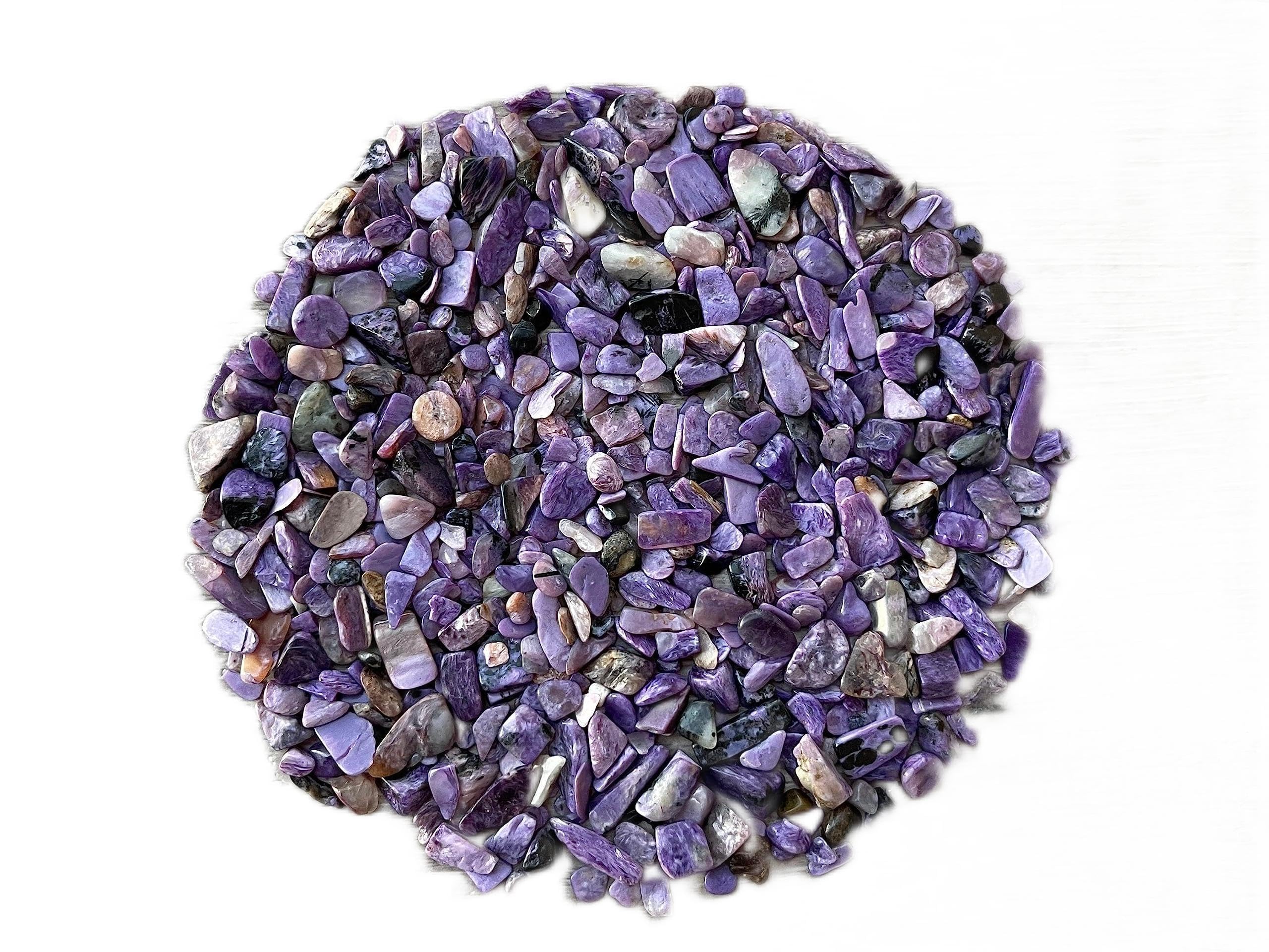 GAF Treasures Charoite Chips close-up showing natural color and smooth edges for jewelry making