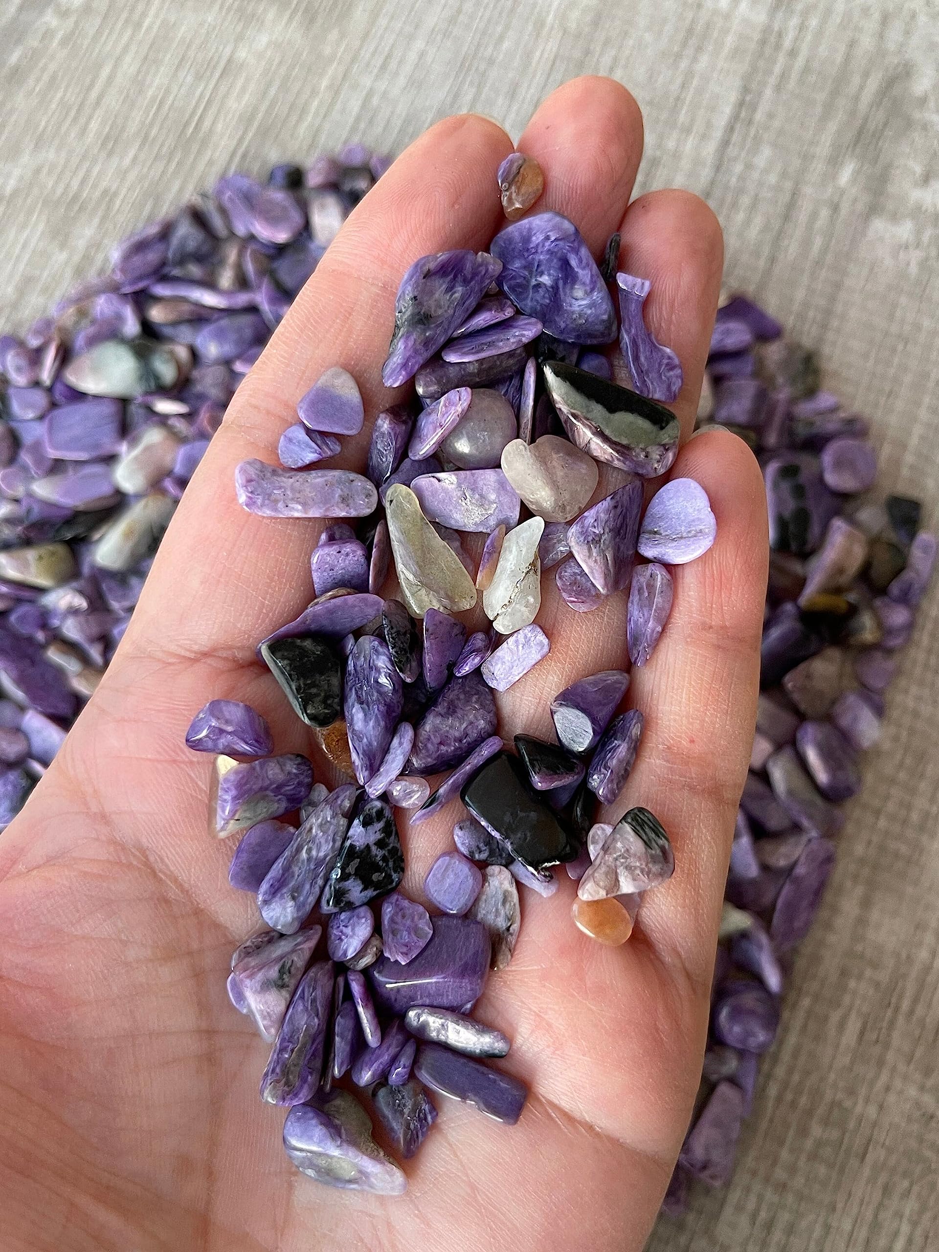 GAF Treasures Charoite Chips semi-tumbled texture adds natural charm to DIY projects