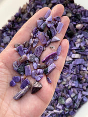 GAF TREASURES Charoite chips show irregular edges for resin art.