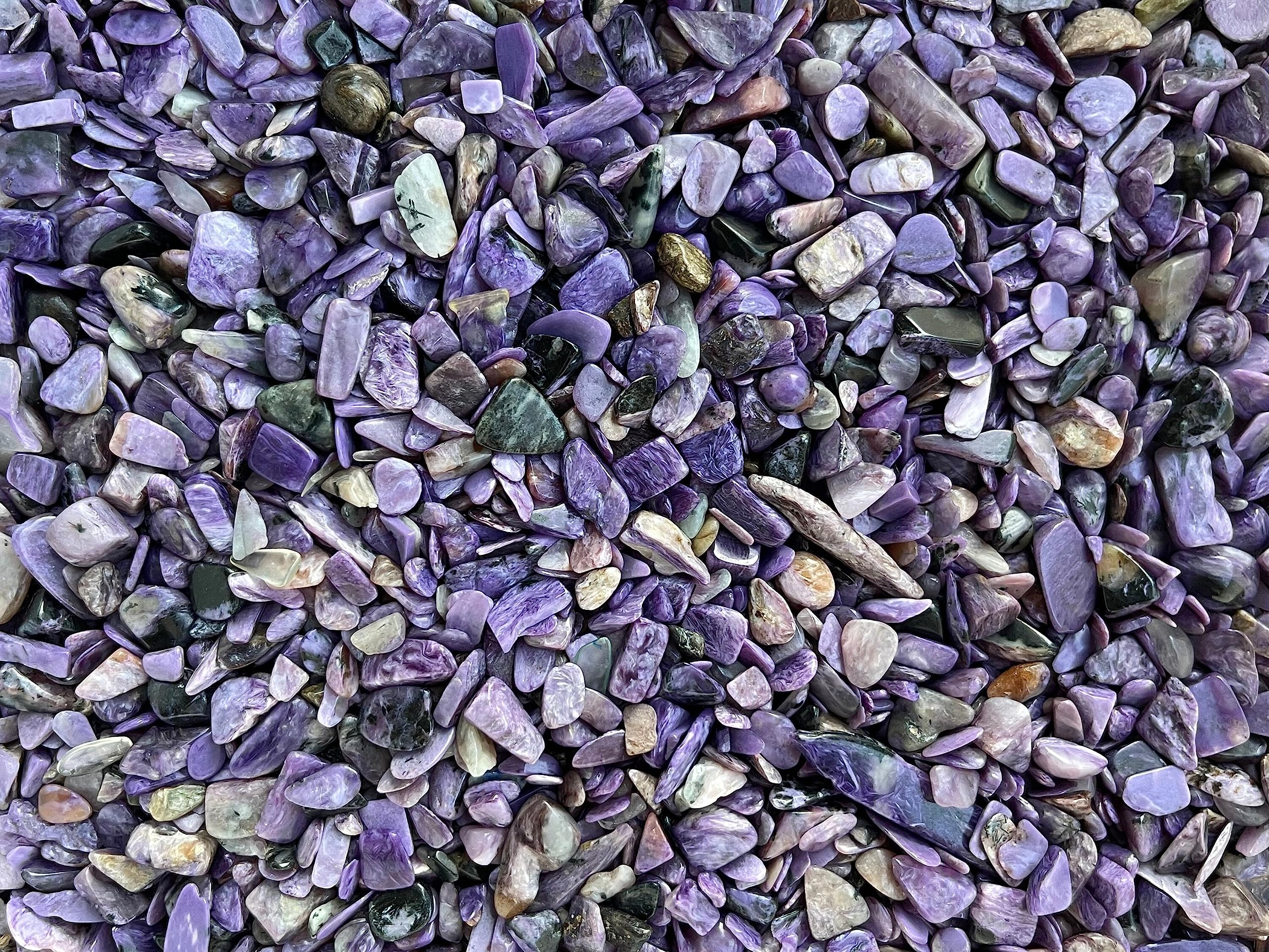 GAF Treasures Charoite Chips 1/8 to 10 lb bulk options for versatile crafting