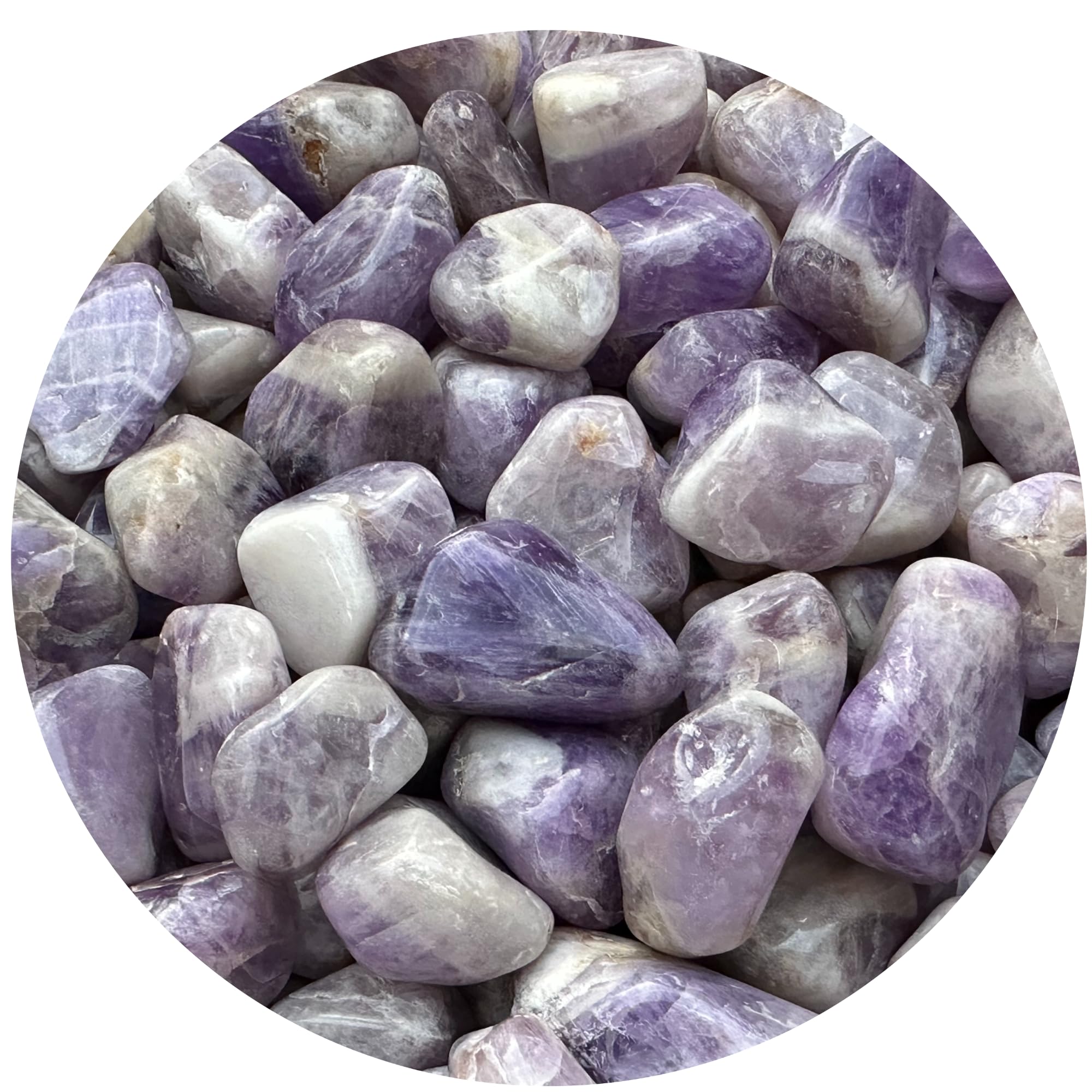 GAF Treasures chevron amethyst tumbled stones for meditation and emotional balance