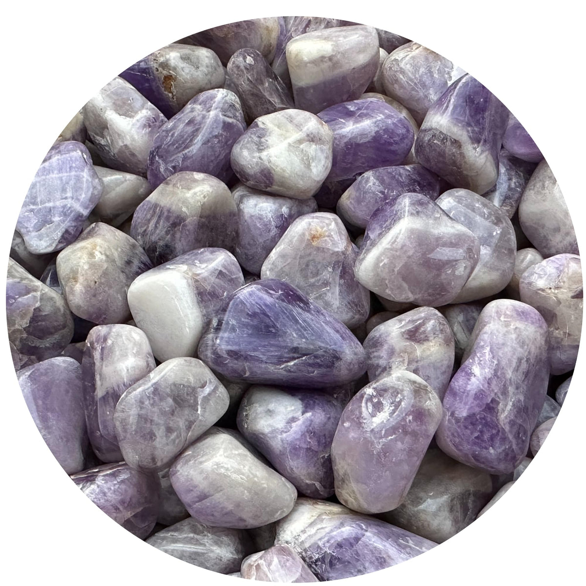 GAF Treasures chevron amethyst tumbled stones for meditation and emotional balance