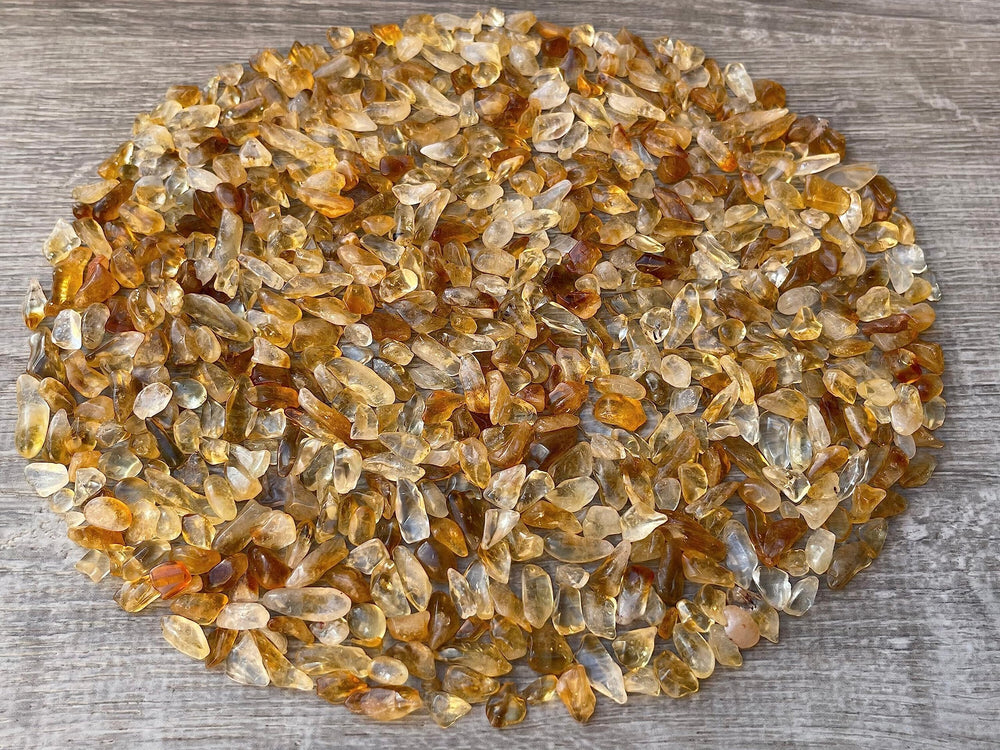 GAF TREASURES Citrine chips 2oz for jewelry making and decorative displays.