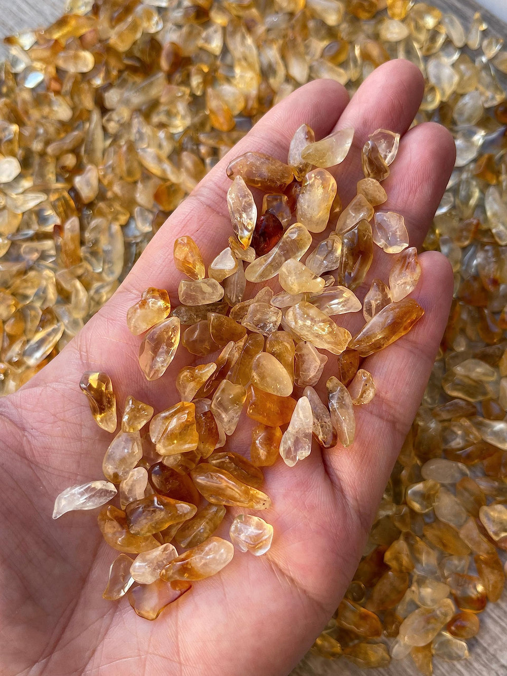 GAF TREASURES Citrine chips semi-tumbled stones for jewelry crafting and crafts.