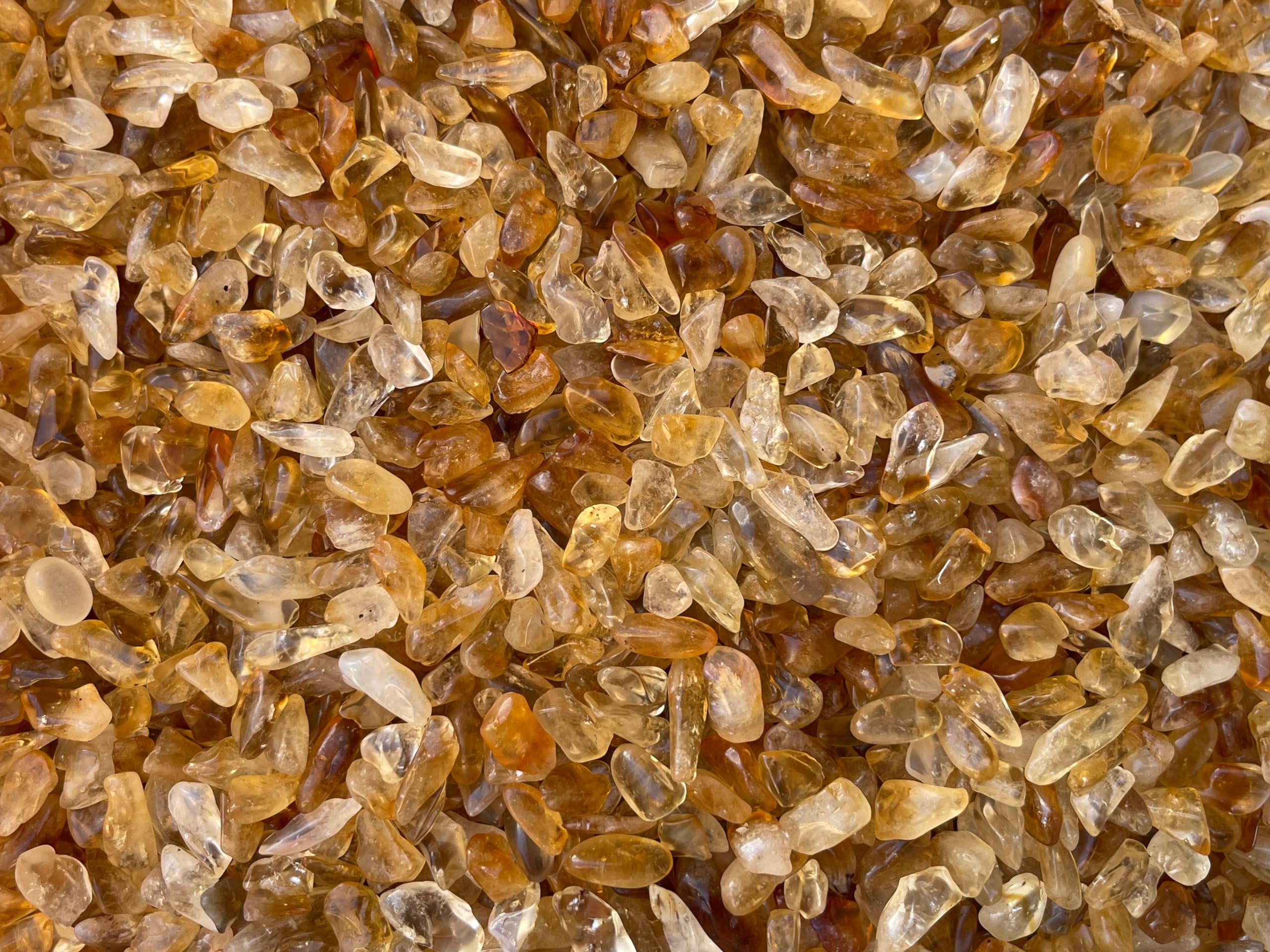 GAF TREASURES Citrine chips perfect as vase fillers or plant accents.