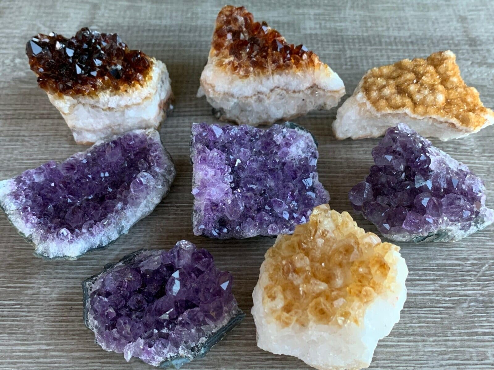 GAF TREASURES citrine druzy cluster front view for bright decor accents.