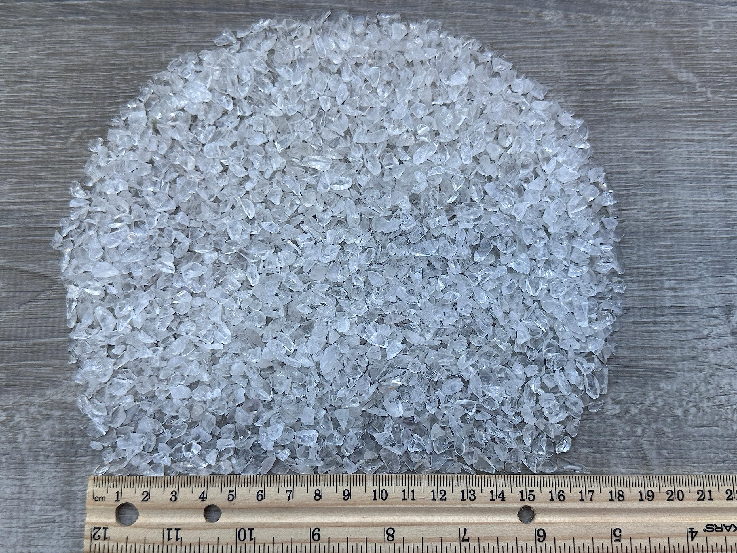 GAF TREASURES clear quartz chips 5mm to 12mm ideal for garden and decor.