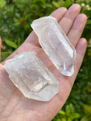 GAF TREASURES raw clear quartz point unique shape suitable for cabbing and tumbling