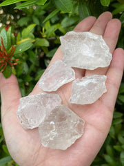 GAF TREASURES Clear Quartz rough close-up facets highlighting sparkle for jewelry crafting