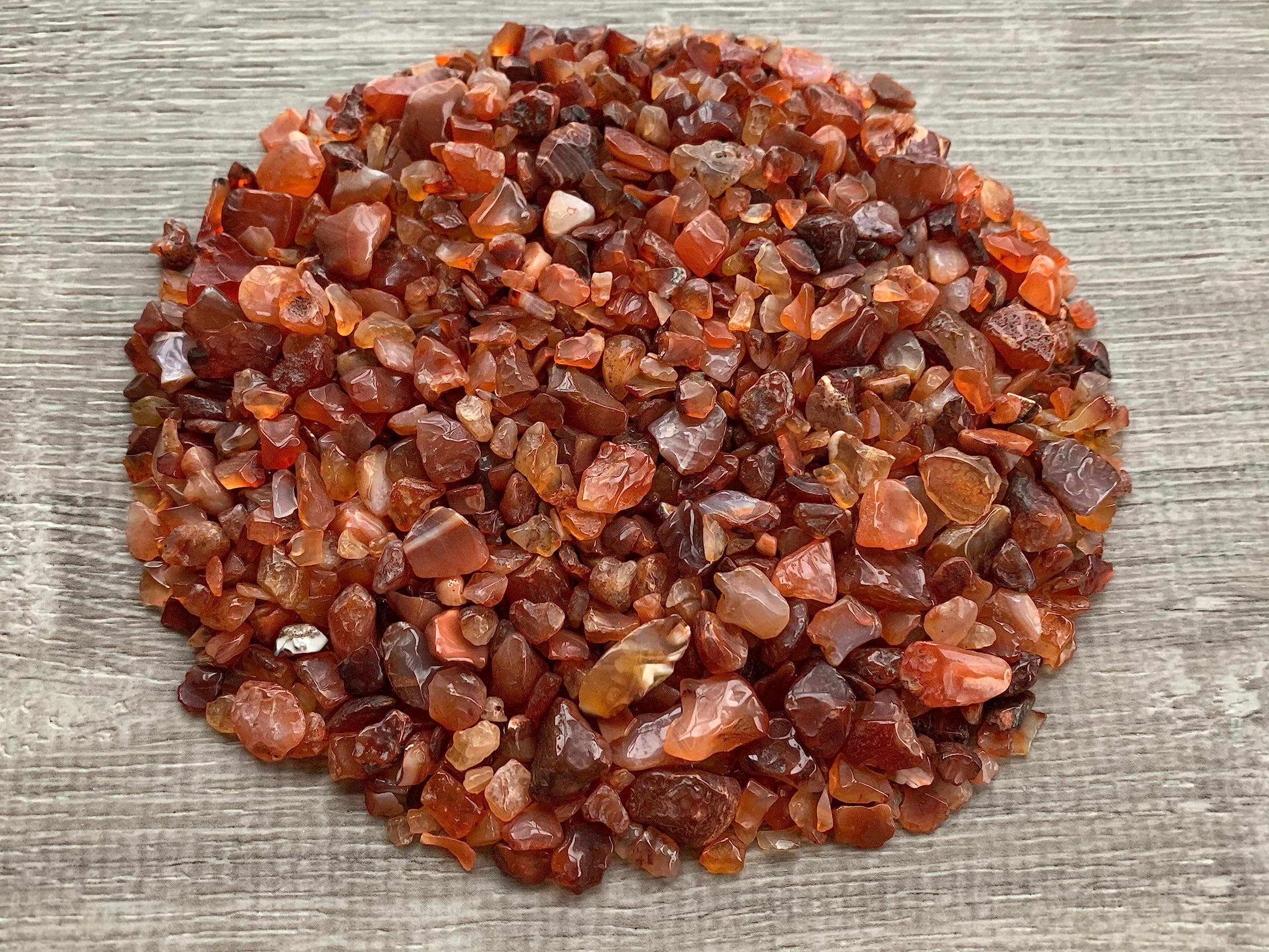 GAF TREASURES crushed undrilled carnelian chips ideal for DIY projects.