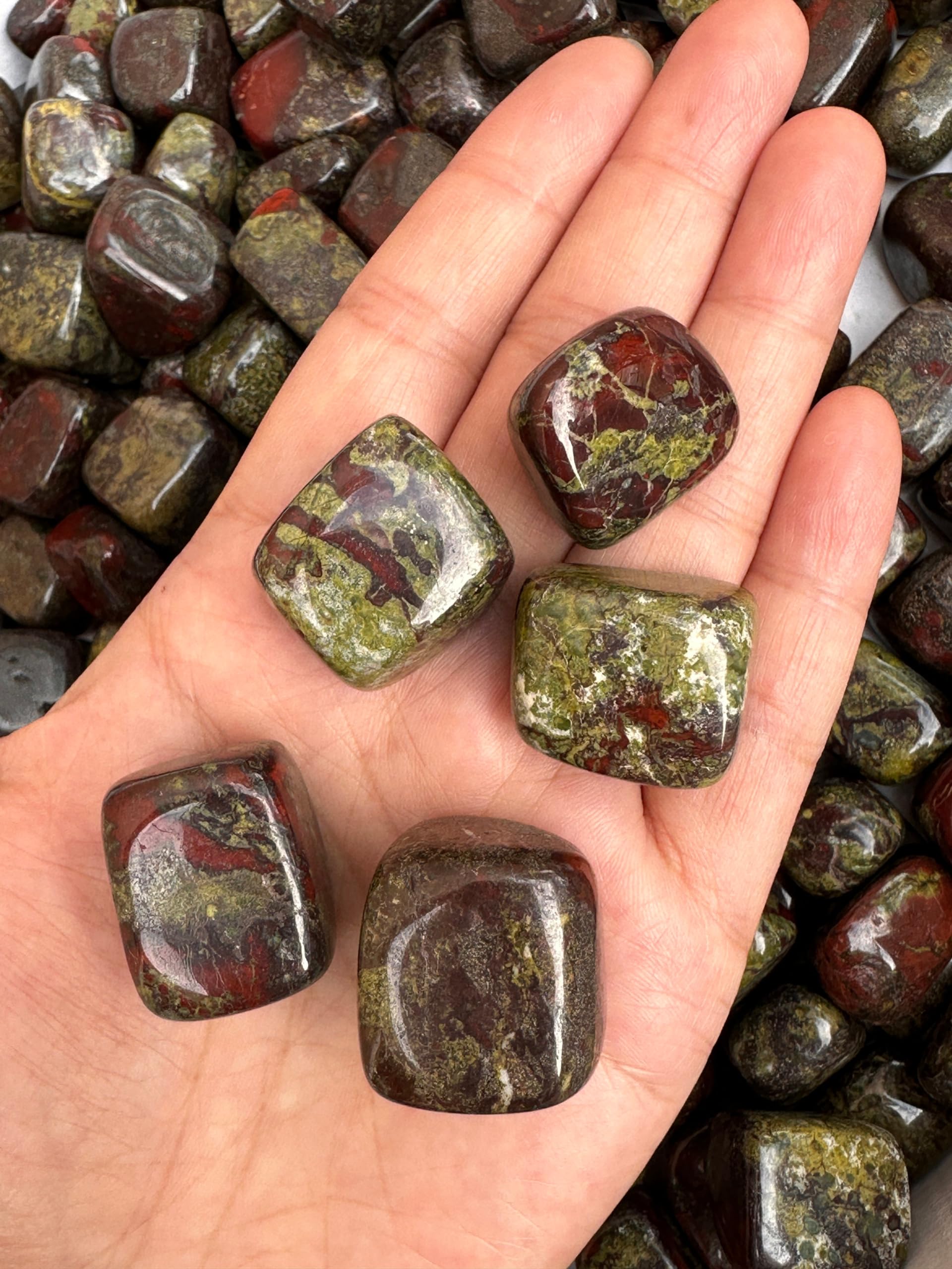 GAF TREASURES Dragon Blood Jasper pocket stones convenient for carry-on focus