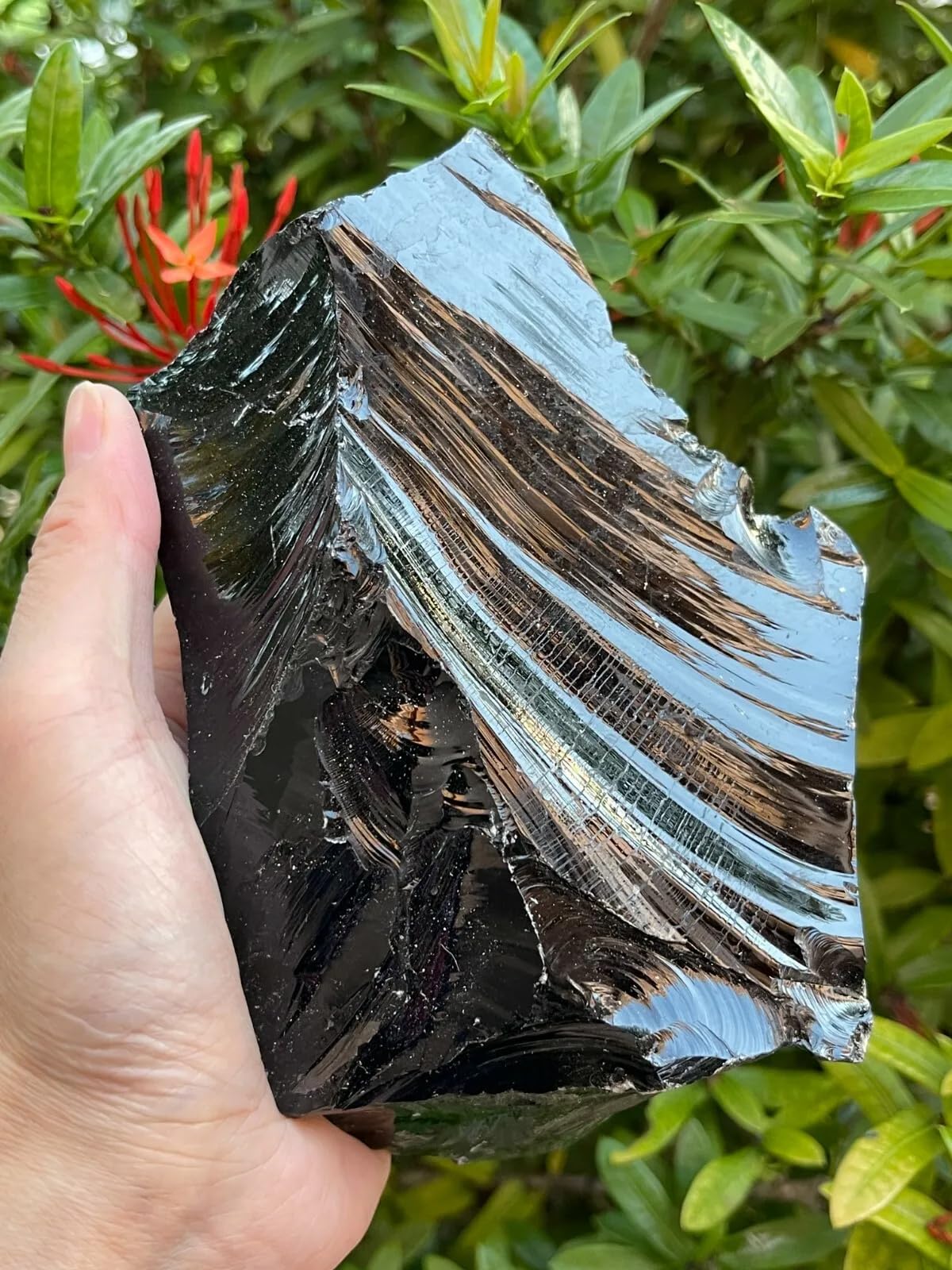 GAF TREASURES extra large black obsidian rough chunk for bold display