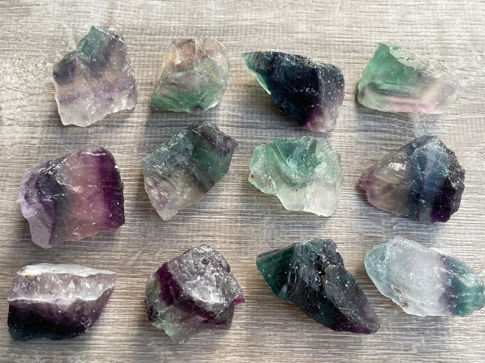 GAF Treasures 2-3 inch Rainbow Fluorite stone for lapidary projects