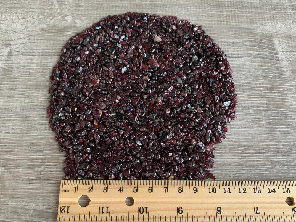 GAF TREASURES garnet chips used as vase fillers and display accents