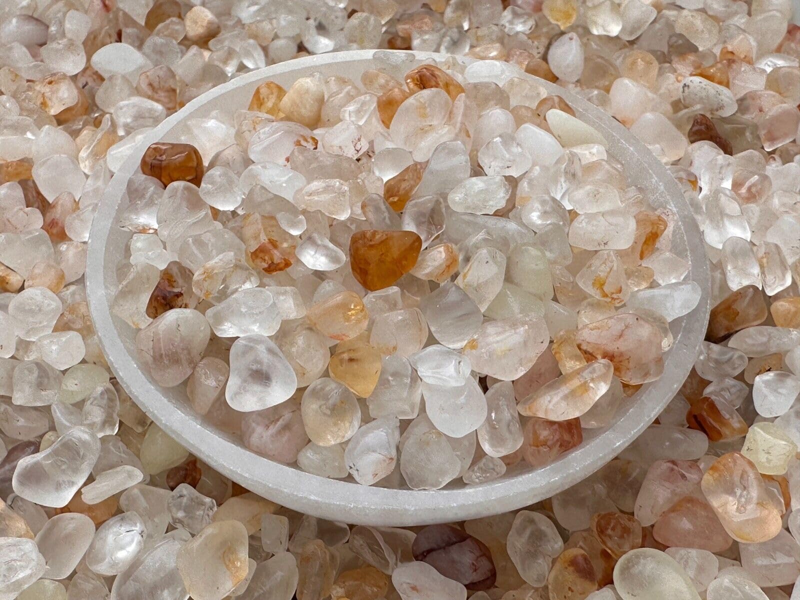 GAF TREASURES Golden Healer Quartz Chips undrilled, perfect for custom jewelry and mosaics.