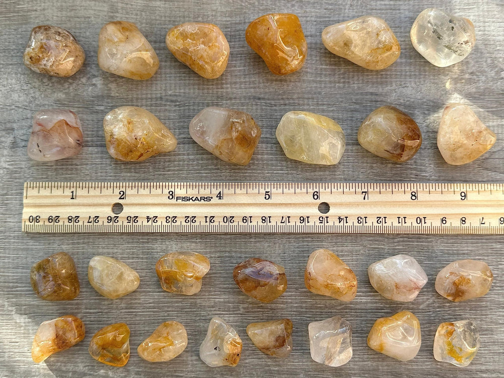 GAF Treasures Golden Healer Quartz tumbled stone varies in size and color