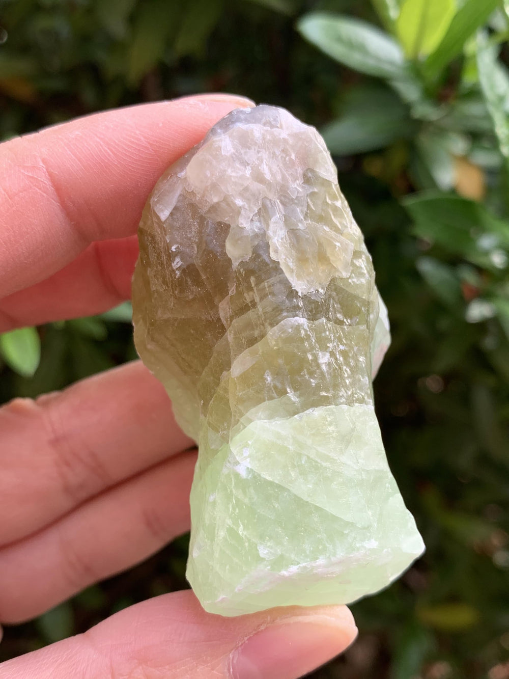GAF TREASURES green calcite rough closeup showing natural texture and color