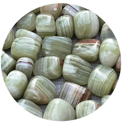 GAF TREASURES Green Onyx tumbled stones bundle for mindful collection
