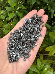 GAF TREASURES hematite chips used in garden décor and handcrafted accents.