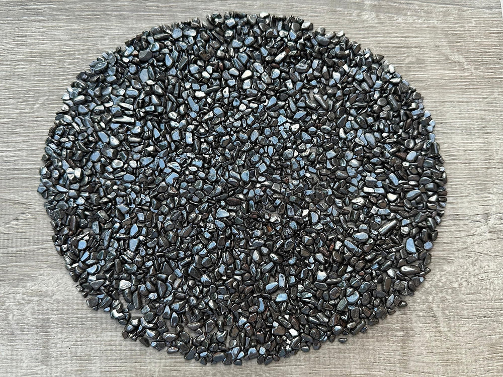 GAF TREASURES hematite chips for wood inlay and decorative accents.