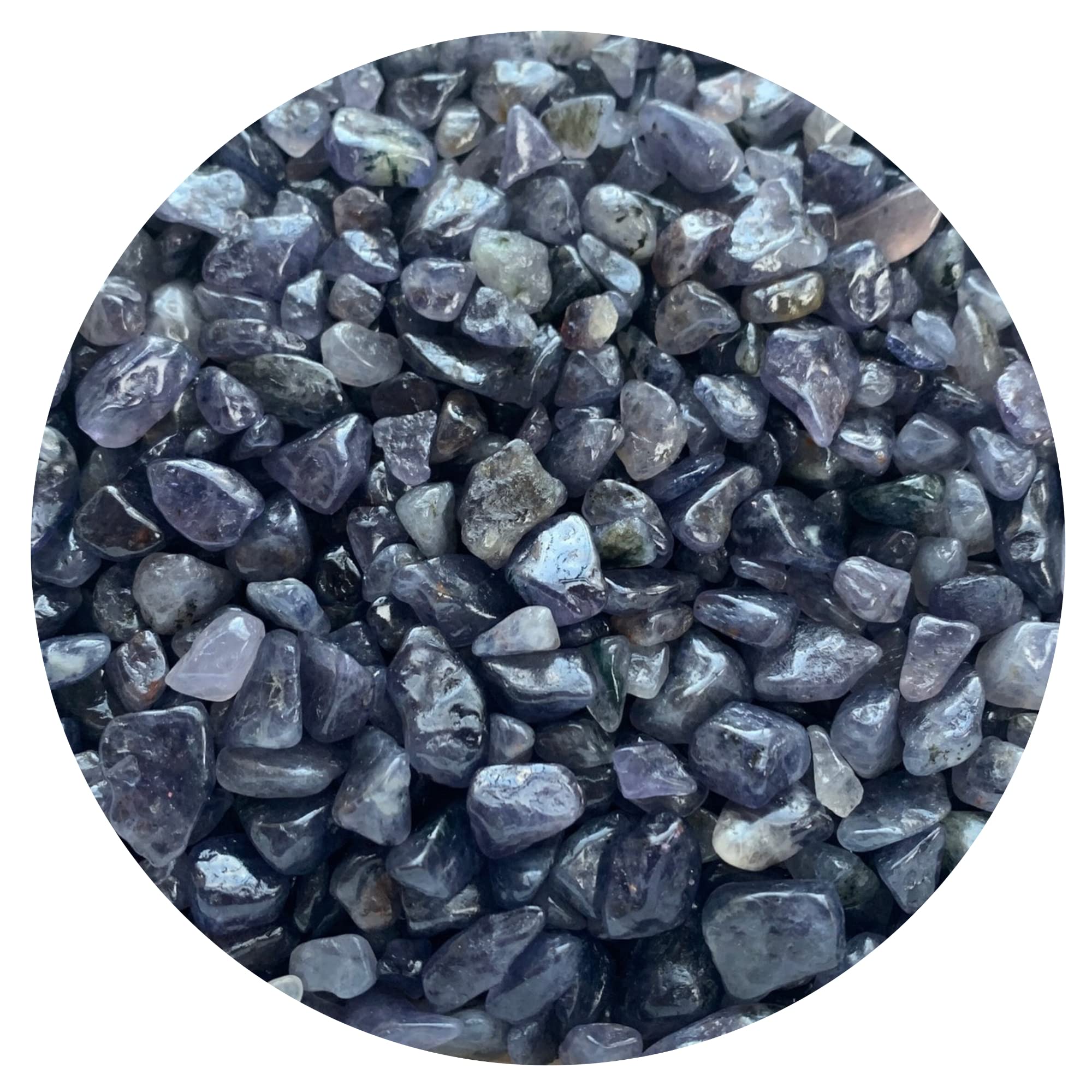GAF TREASURES iolite chips 5-15mm ideal for jewelry and decorative crafts.